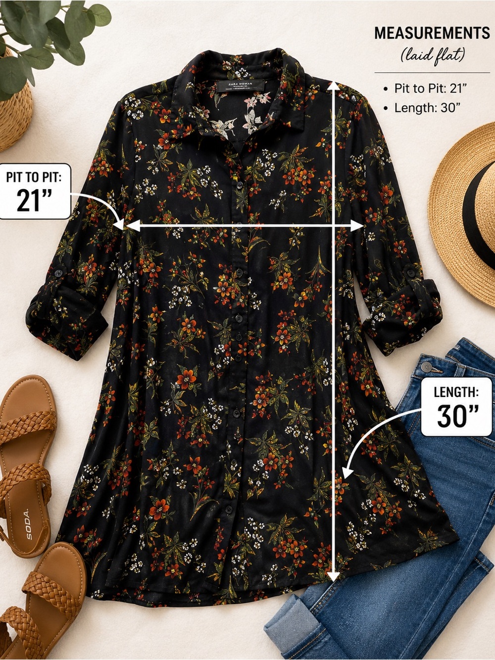 Zara Multicolor Floral-Print Long-Sleeve Mini Dress